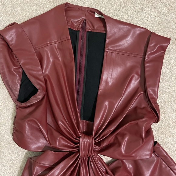 Cravesble Cranberry A.L.C.
Alexandria Faux Leather Cut-Out Dress - Picture 5 of 14